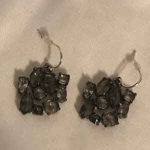 J.Crew Gray Rhinestone Cluster Earrings